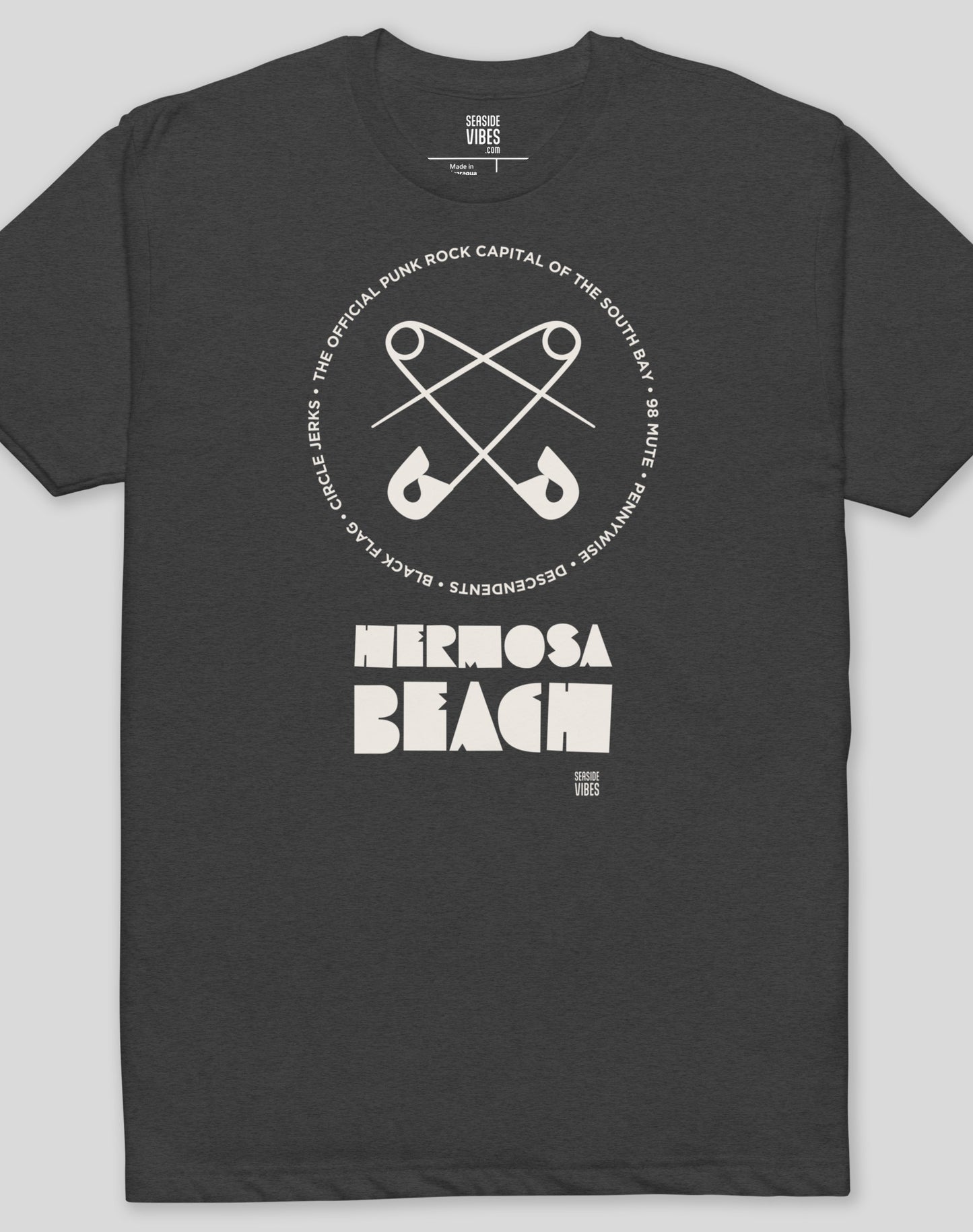 Hermosa Beach Punk Rock Legends Tee - Cotton Blend | Charcoal