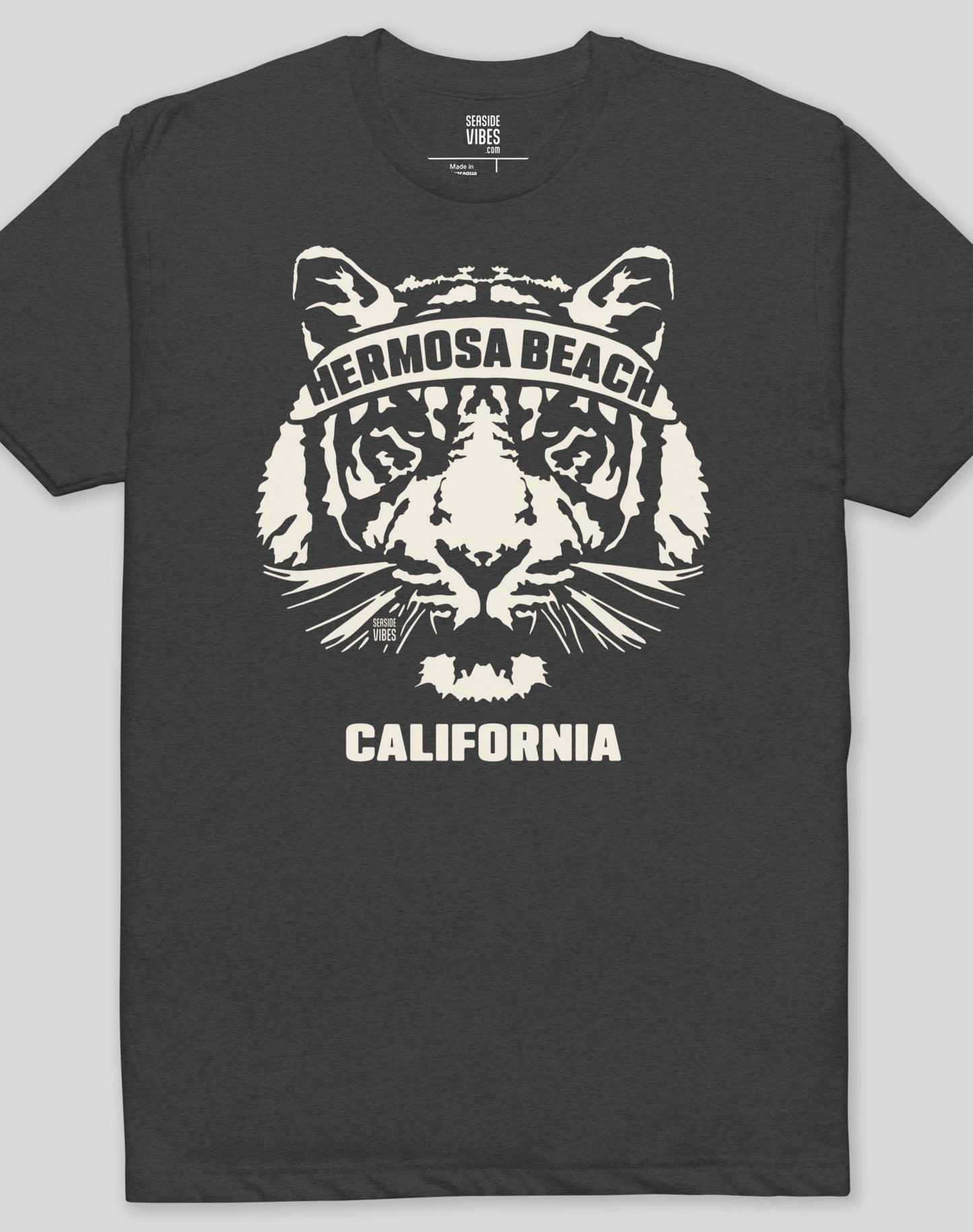 Hermosa Beach Tiger Ambush Tee - Cotton Blend | Charcoal
