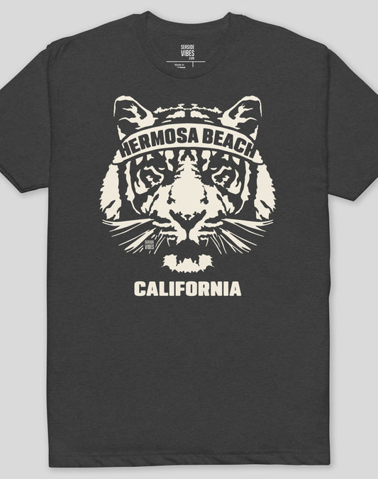 Hermosa Beach Tiger Ambush Tee - Cotton Blend | Charcoal