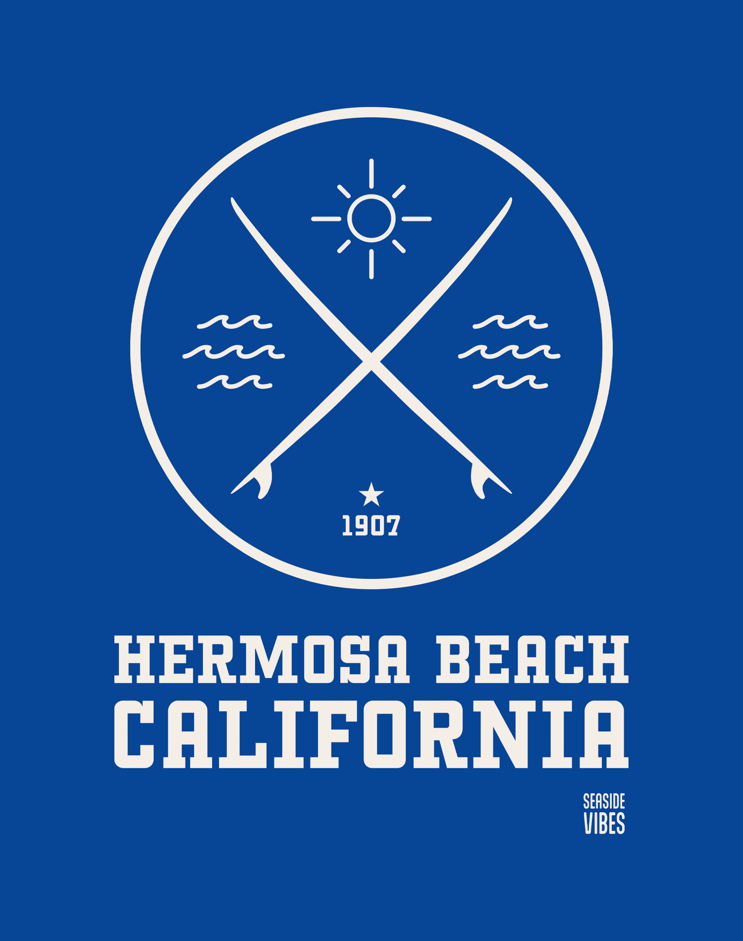 Hermosa Beach Surf Tee - Cotton Blend | Royal