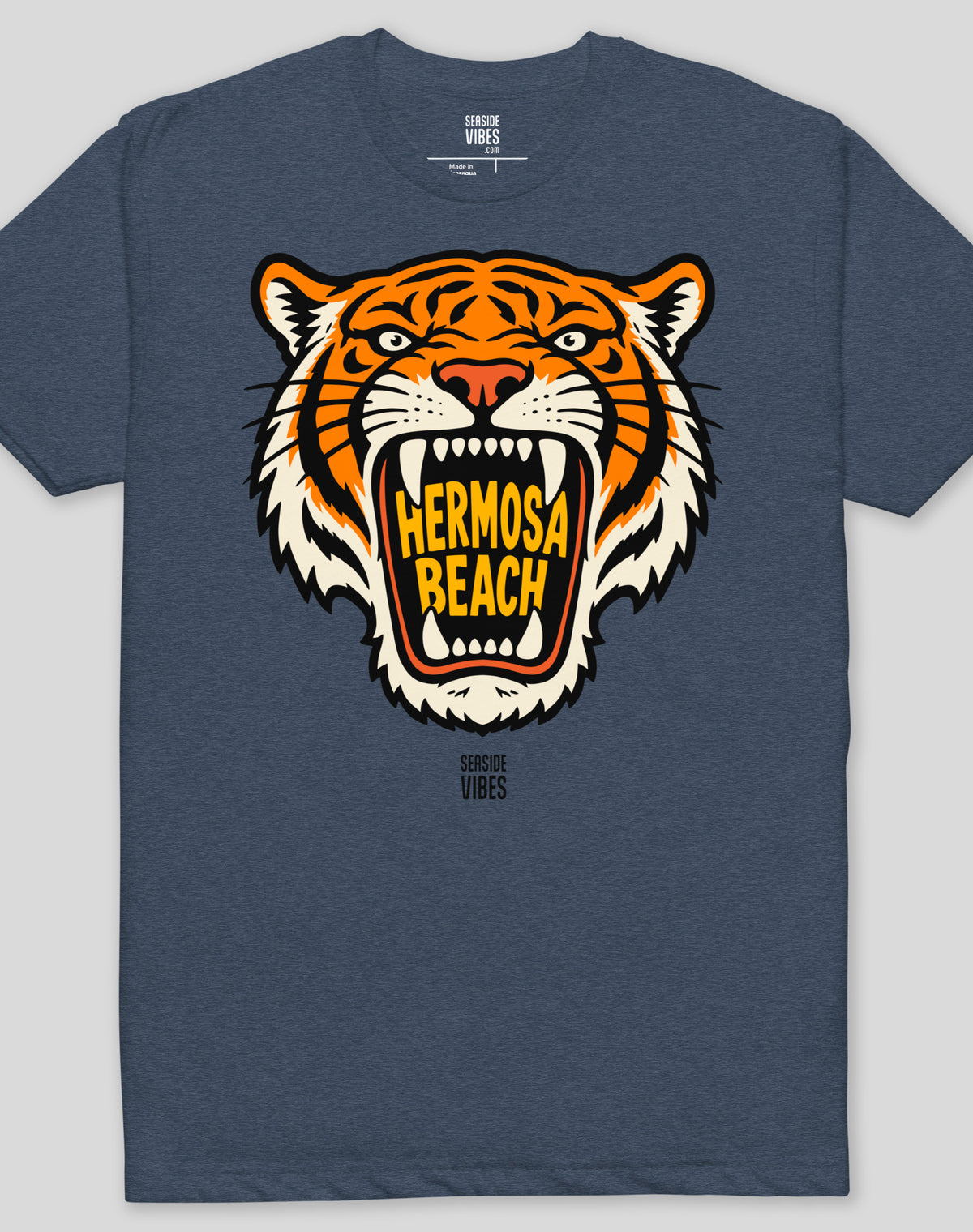 Hermosa Beach AF Tiger Tee - Cotton Blend | Midnight Navy