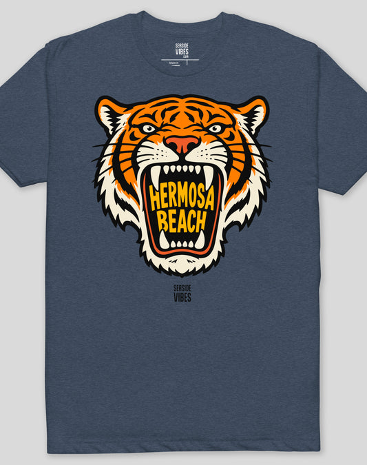 Hermosa Beach AF Tiger Tee - Cotton Blend | Midnight Navy