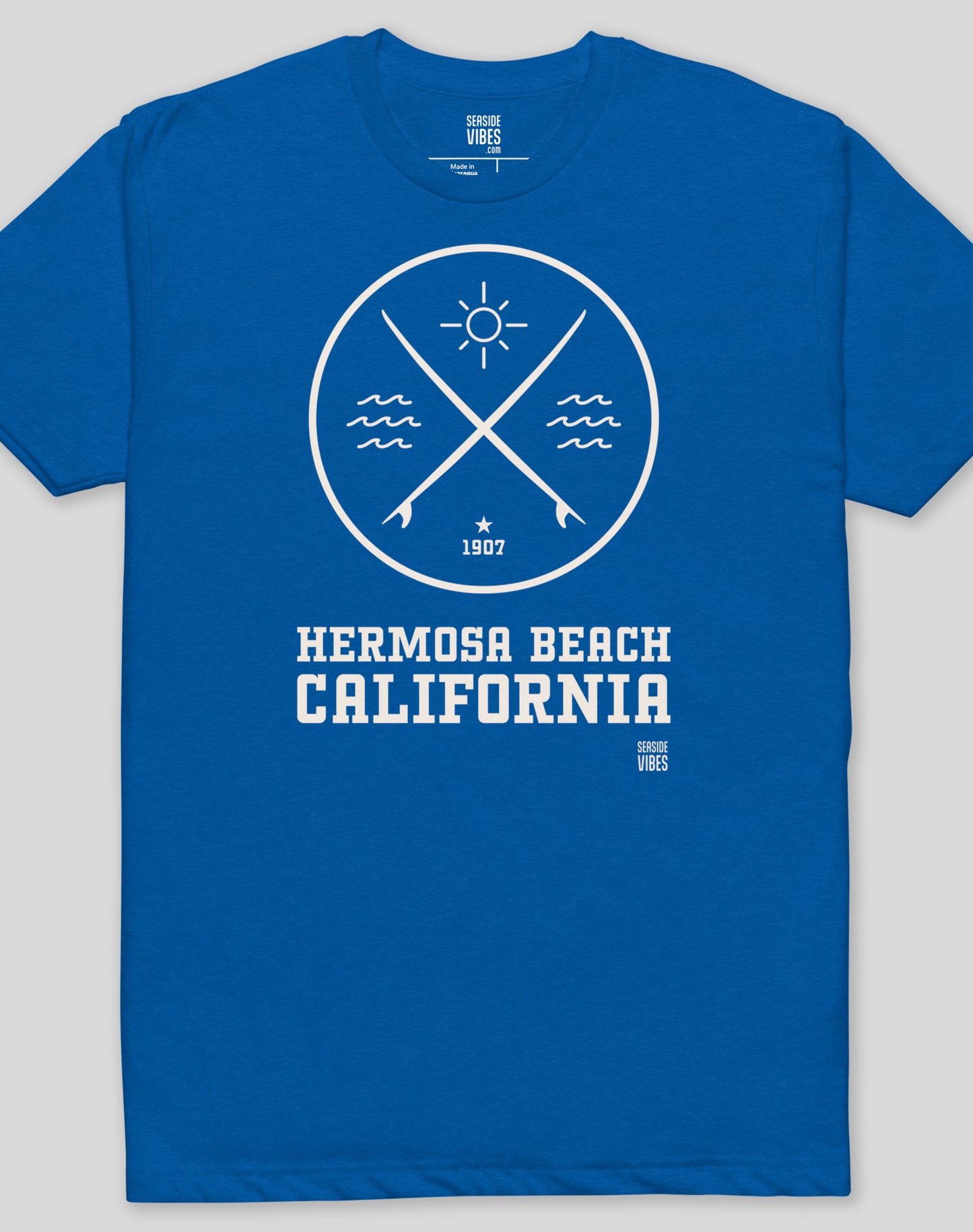 Hermosa Beach Surf Tee - Cotton Blend | Royal