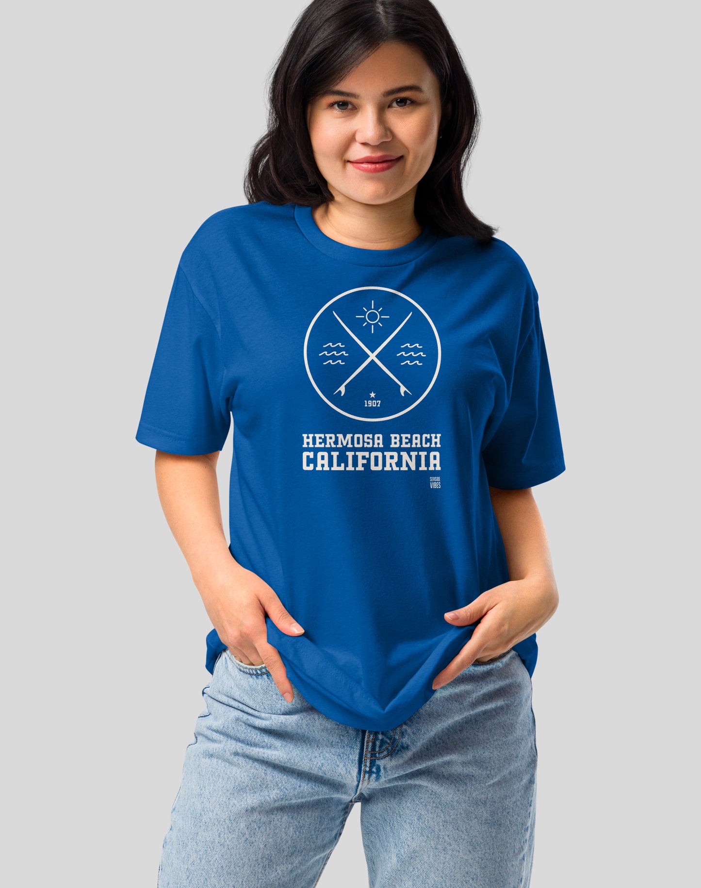 Hermosa Beach Surf Tee - Cotton Blend | Royal