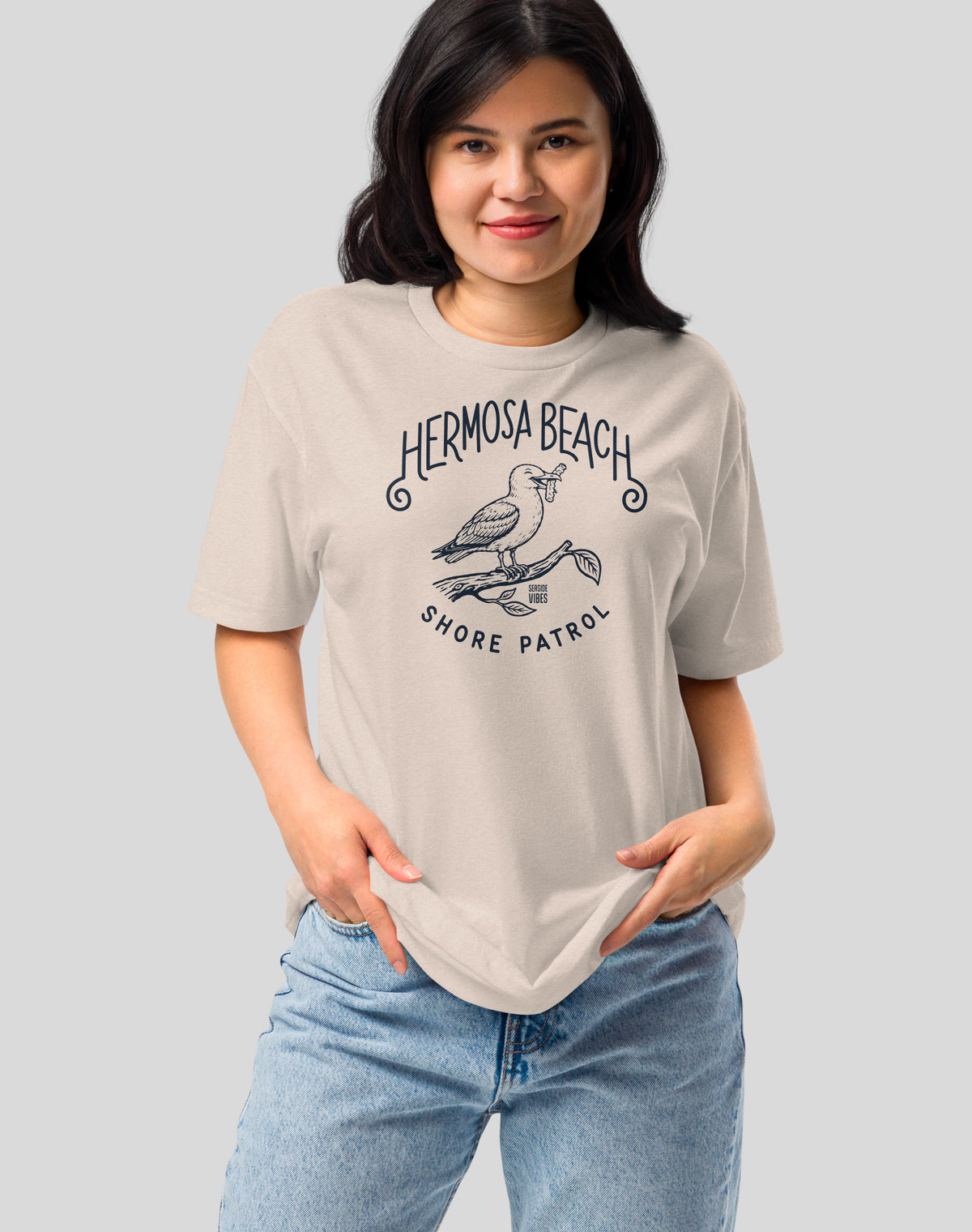 Hermosa Beach Shore Patrol Seagull Tee - Cotton Blend | Sand