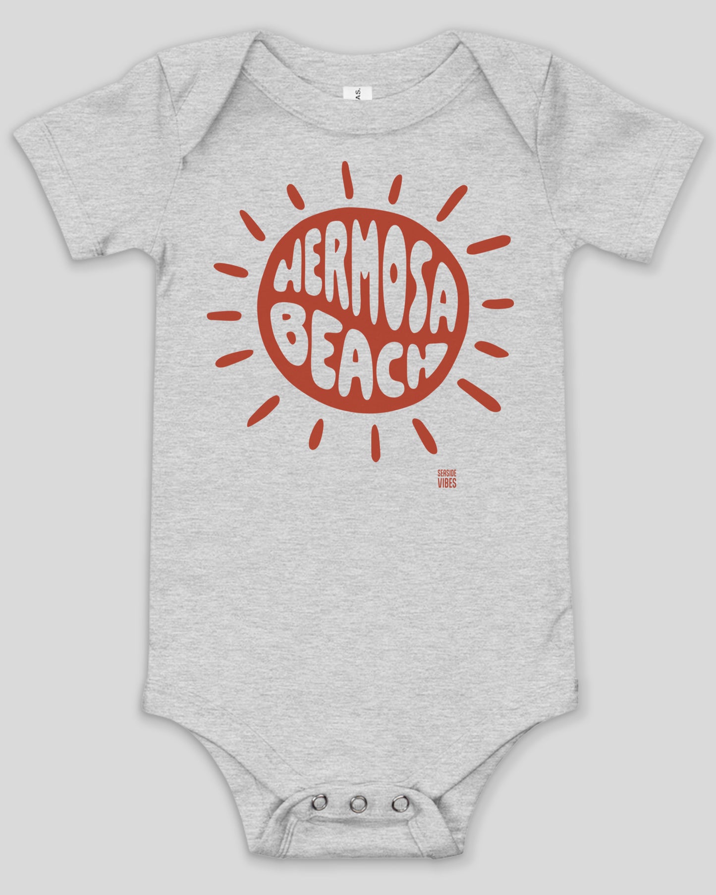 Sunny Vibes Hermosa Beach Onesie | Athletic Heather