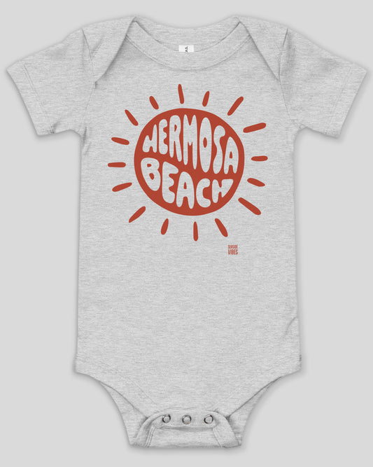 Sunny Vibes Hermosa Beach Onesie | Athletic Heather