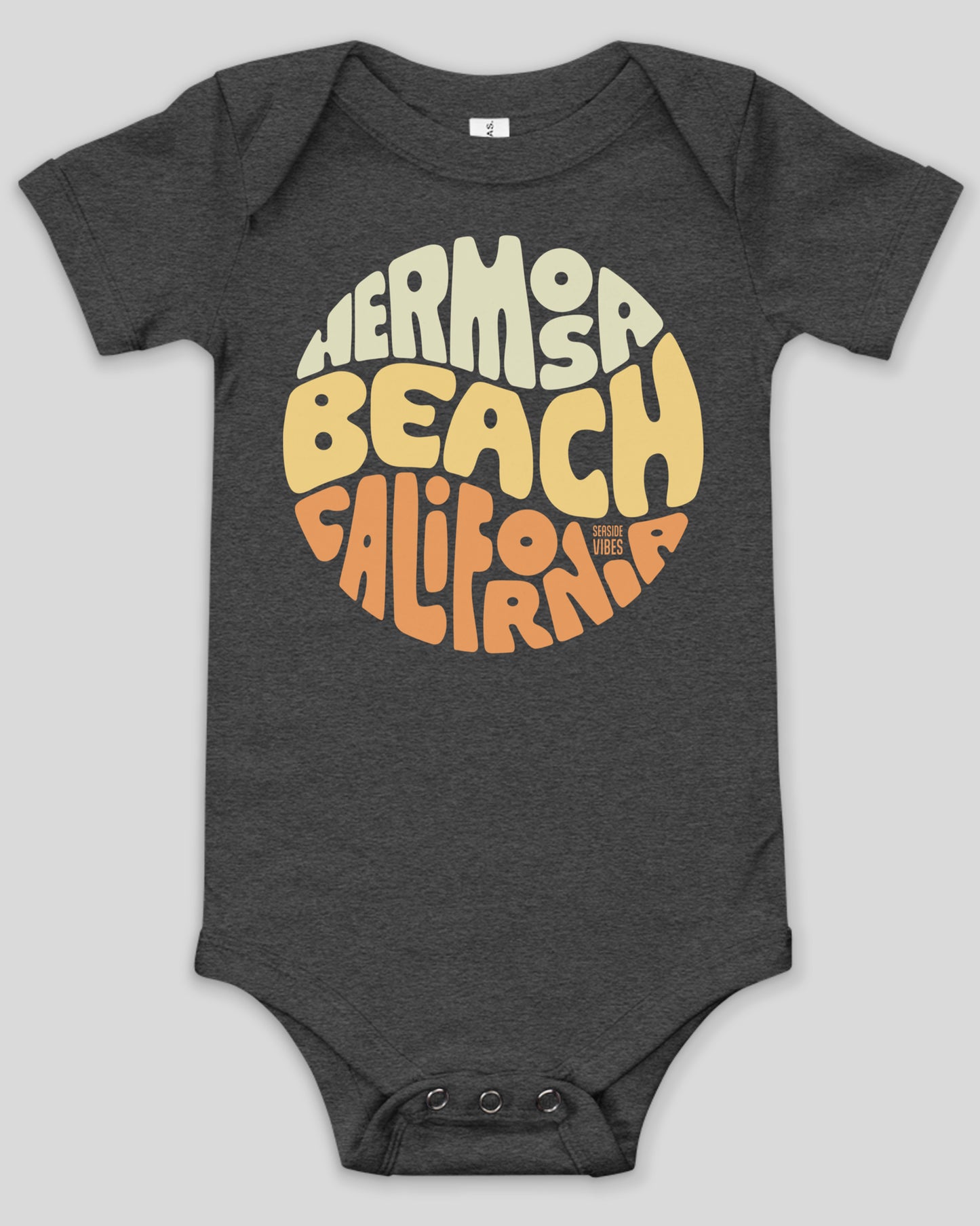 Groovy Hermosa Beach Onesie | Dark Grey Heather