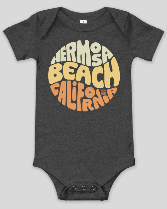 Groovy Hermosa Beach Onesie | Dark Grey Heather