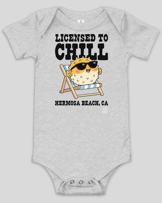 Licensed to Chill Hermosa Beach Onesie | Athletic Heather