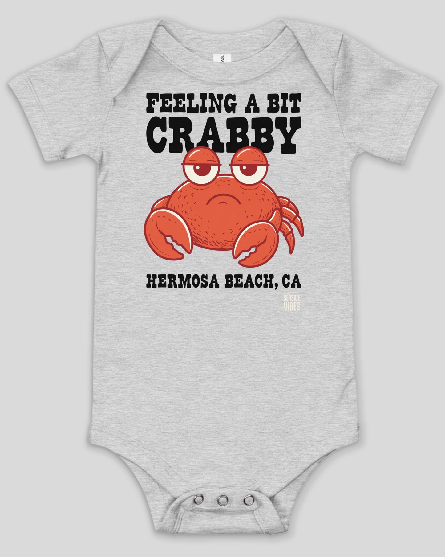 Feeling a Bit Crabby Hermosa Beach Onesie | Athletic Heather