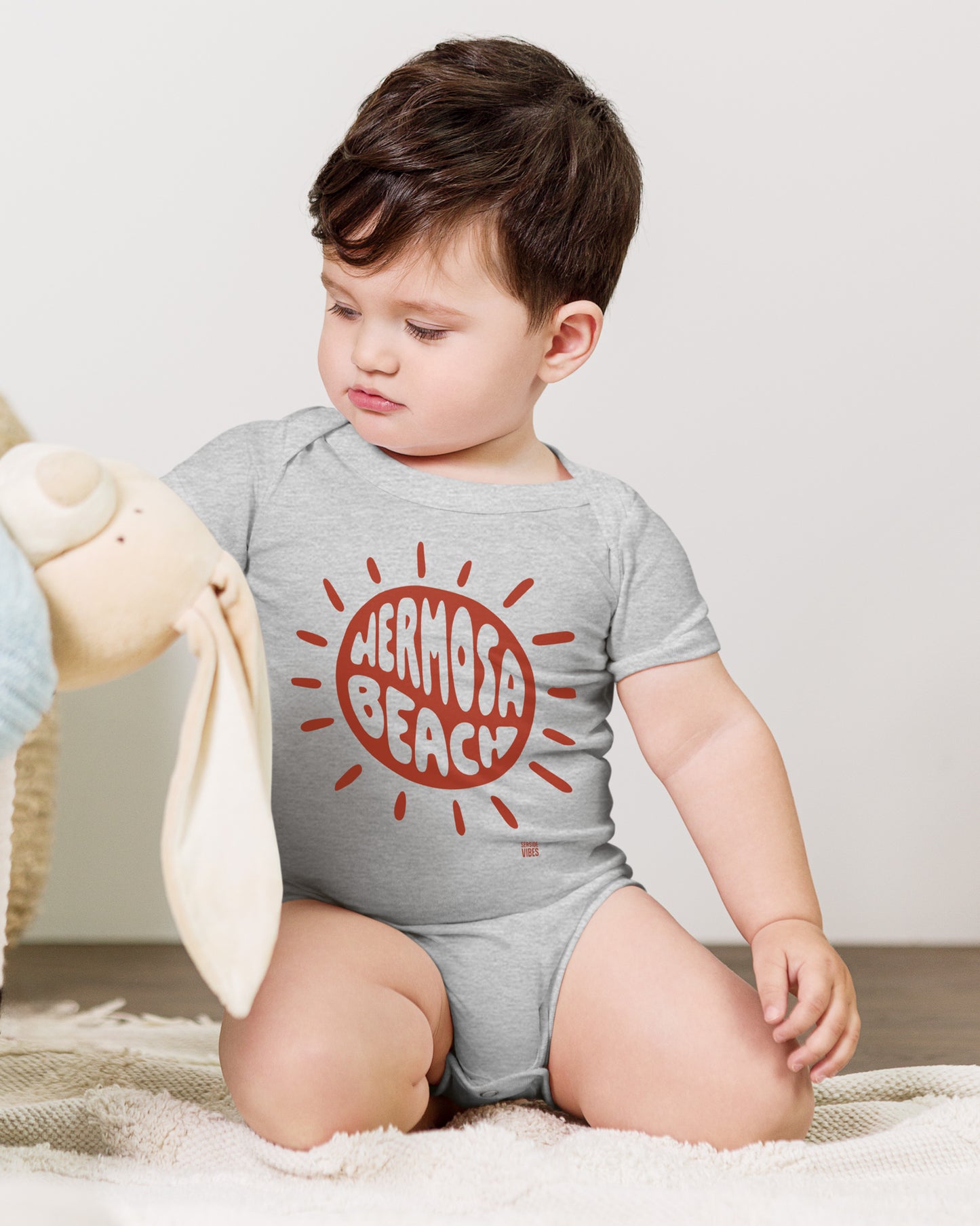 Sunny Vibes Hermosa Beach Onesie | Athletic Heather