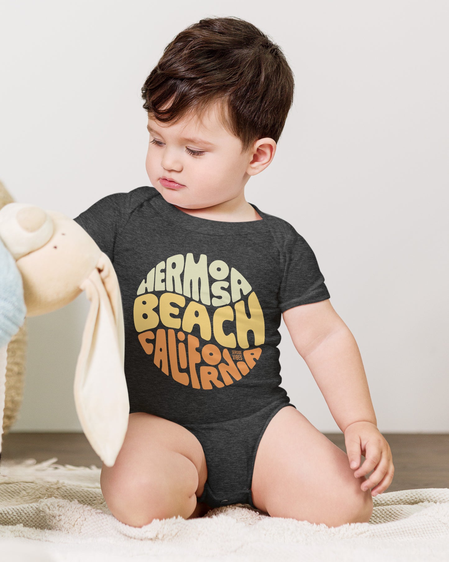 Groovy Hermosa Beach Onesie | Dark Grey Heather