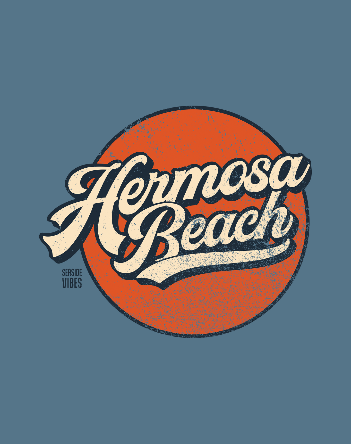 V-Neck: Vintage Hermosa Beach Tee | Heather Slate