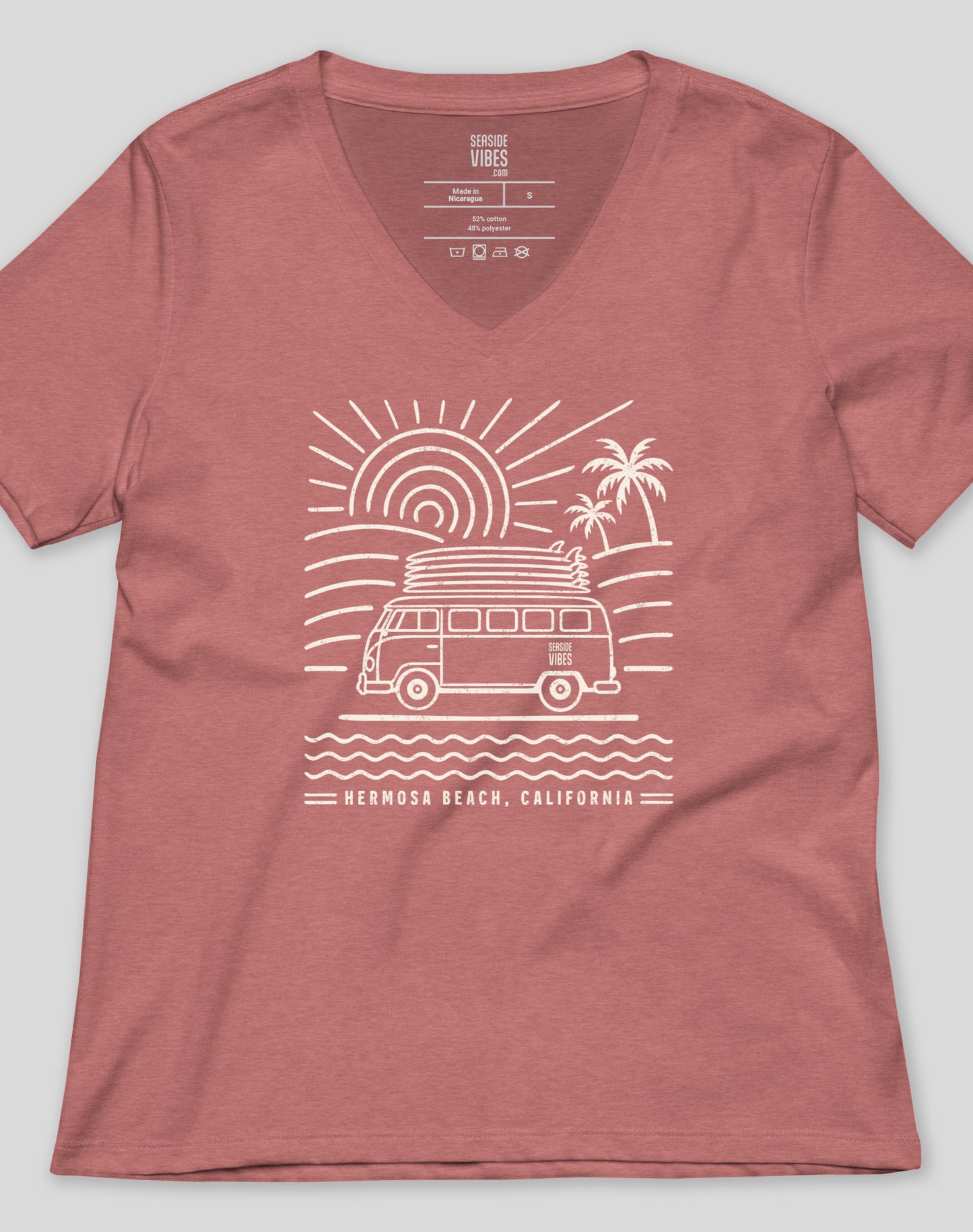 V-Neck: Hermosa Beach Endless Summer Tee | Heather Mauve
