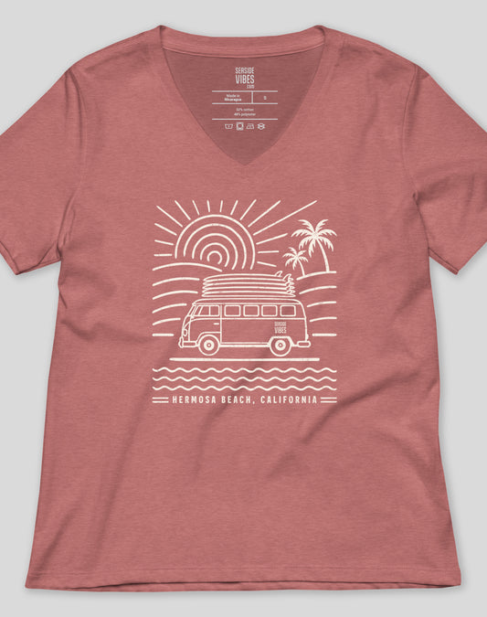 V-Neck: Hermosa Beach Endless Summer Tee | Heather Mauve