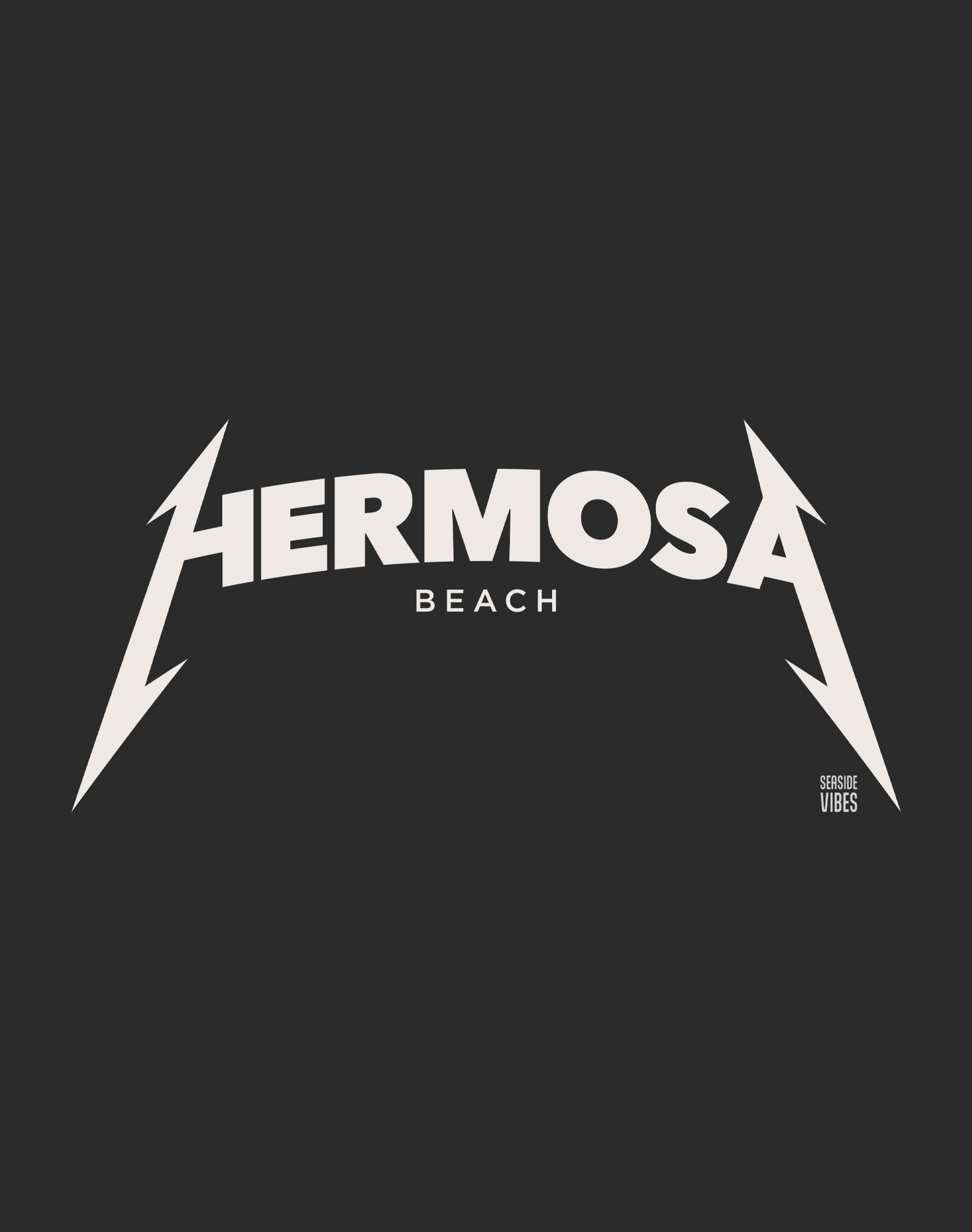 V-Neck: Hermosa Beach Rocks Tee - Dark Grey Heather
