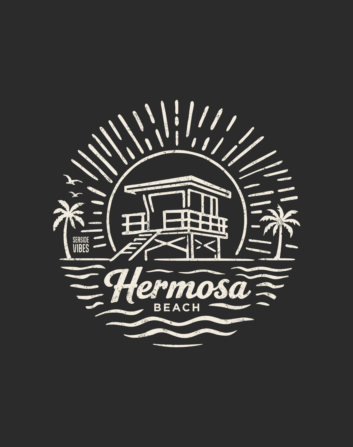 V-Neck: Hermosa Beach Sunrise Session Tee - Dark Grey Heather