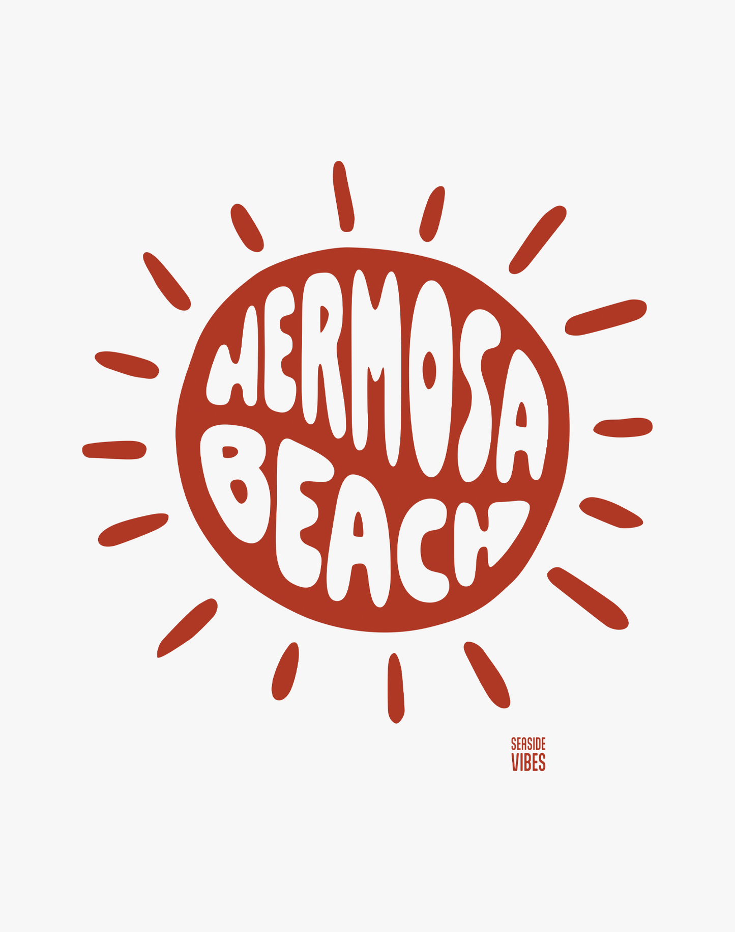 V-Neck: Sunny Vibes Hermosa Beach Tee | White