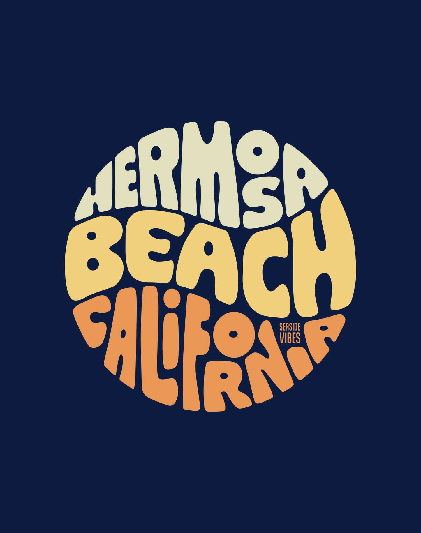 V-Neck: Groovy Hermosa Beach Tee | Heather Navy
