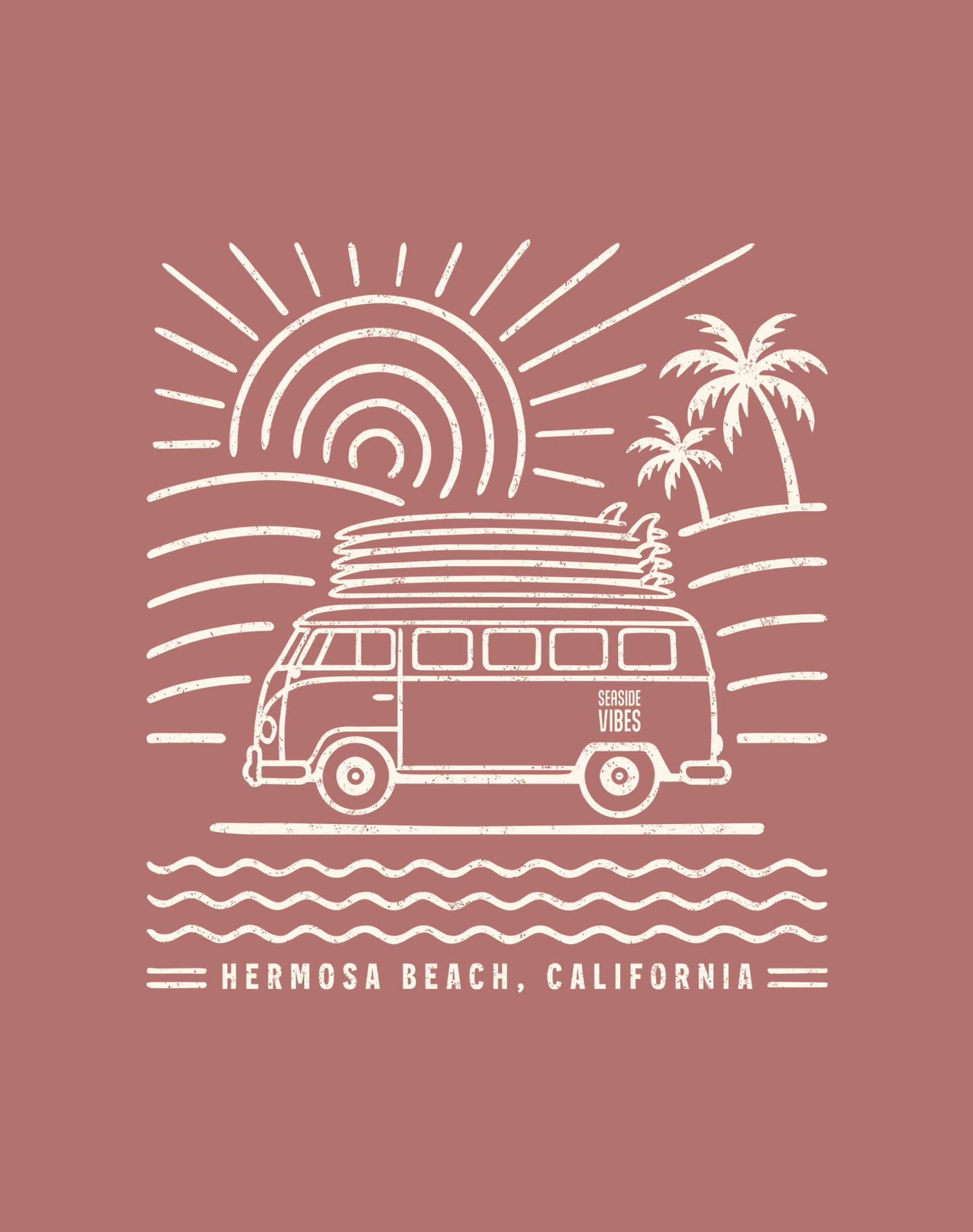 V-Neck: Hermosa Beach Endless Summer Tee | Heather Mauve