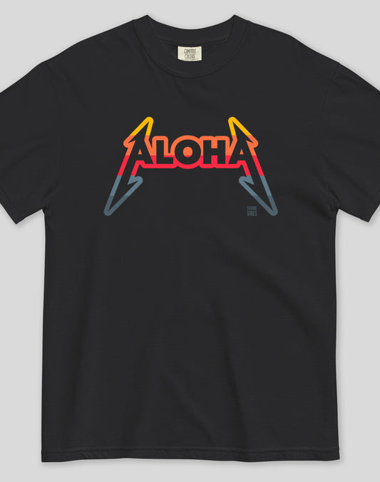 Unisex: Aloha Rocks Sunset Tee- 100% Cotton | Black