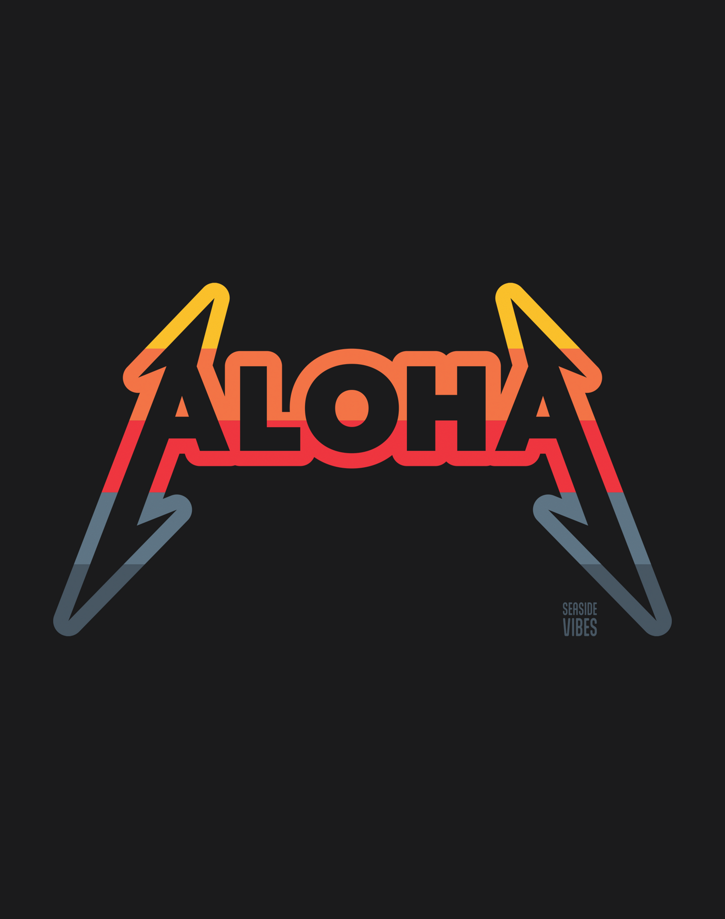 Hawaii Aloha Rocks Sunset Tee- Premium 100% Cotton | Black