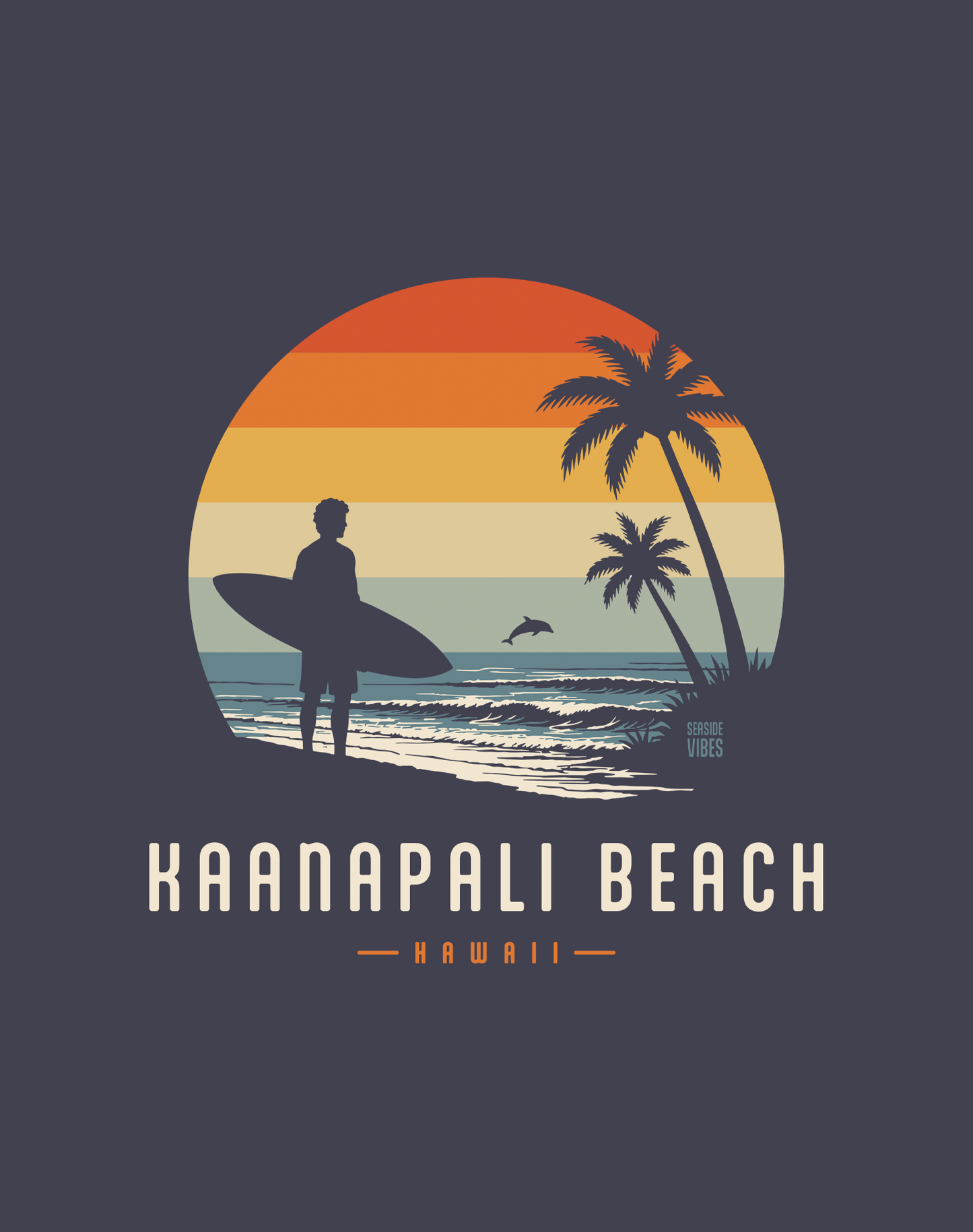 Unisex: Kaanapali Beach Away From Keyboard Tee - 100% Cotton | Navy