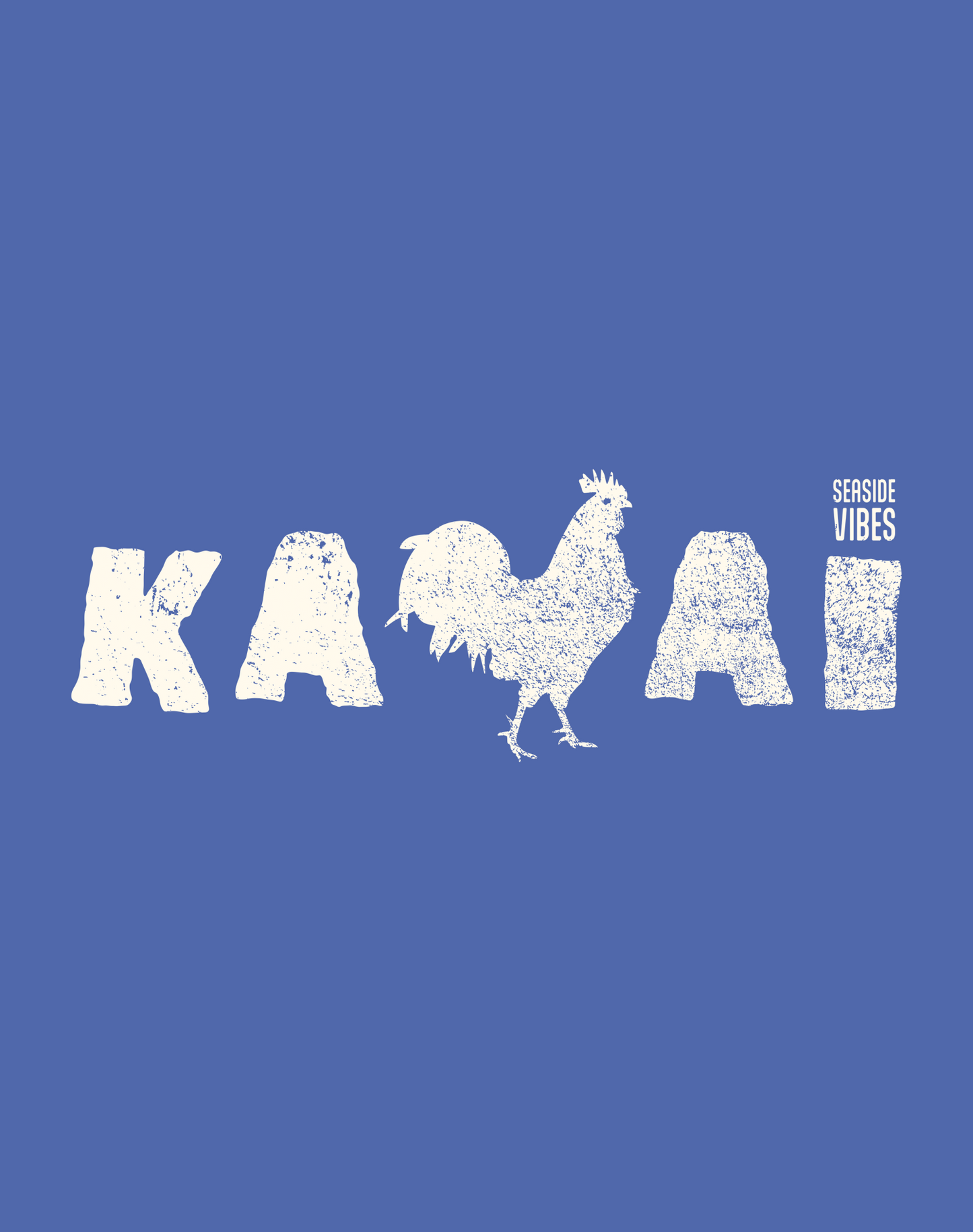 Unisex: Kauai Rooster Tee- 100% Cotton | Mystic Blue