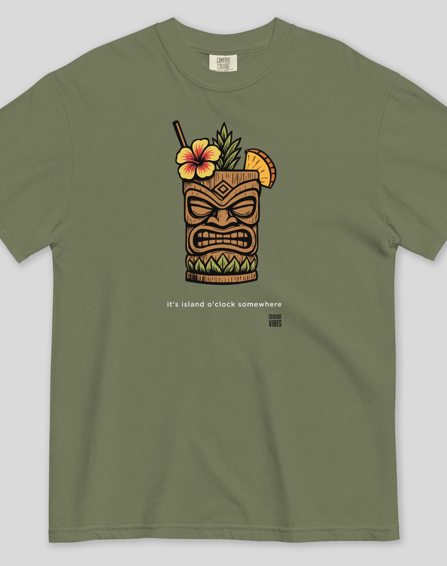 Unisex: Island O'Clock Tee - 100% Cotton | Moss