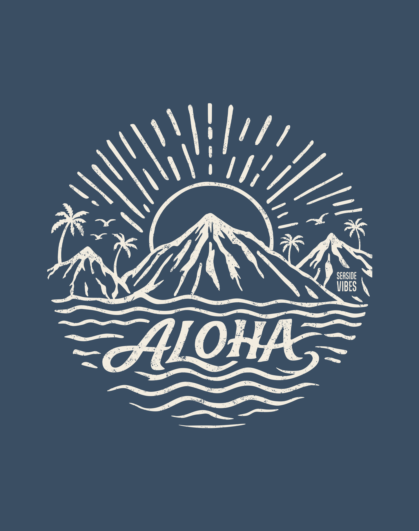 Unisex: Aloha Sunset Tee - 100% Cotton | Midnight