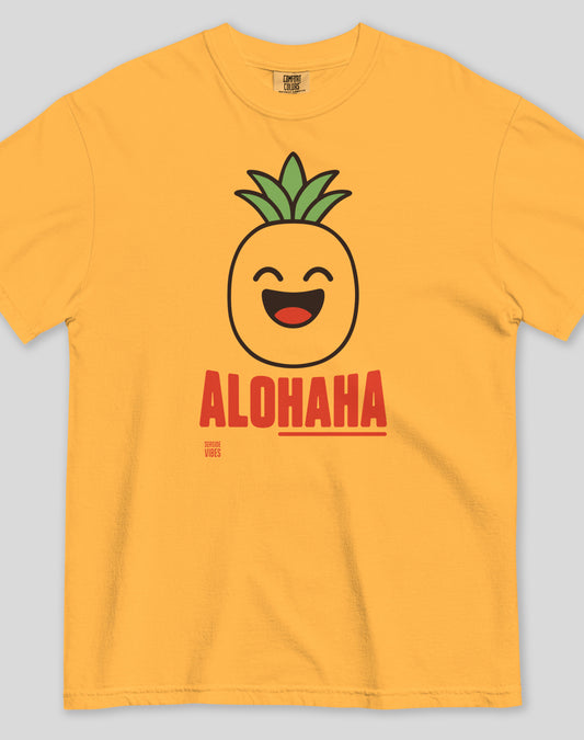 Unisex: AloHAHA Tee - 100% Cotton | Mustard