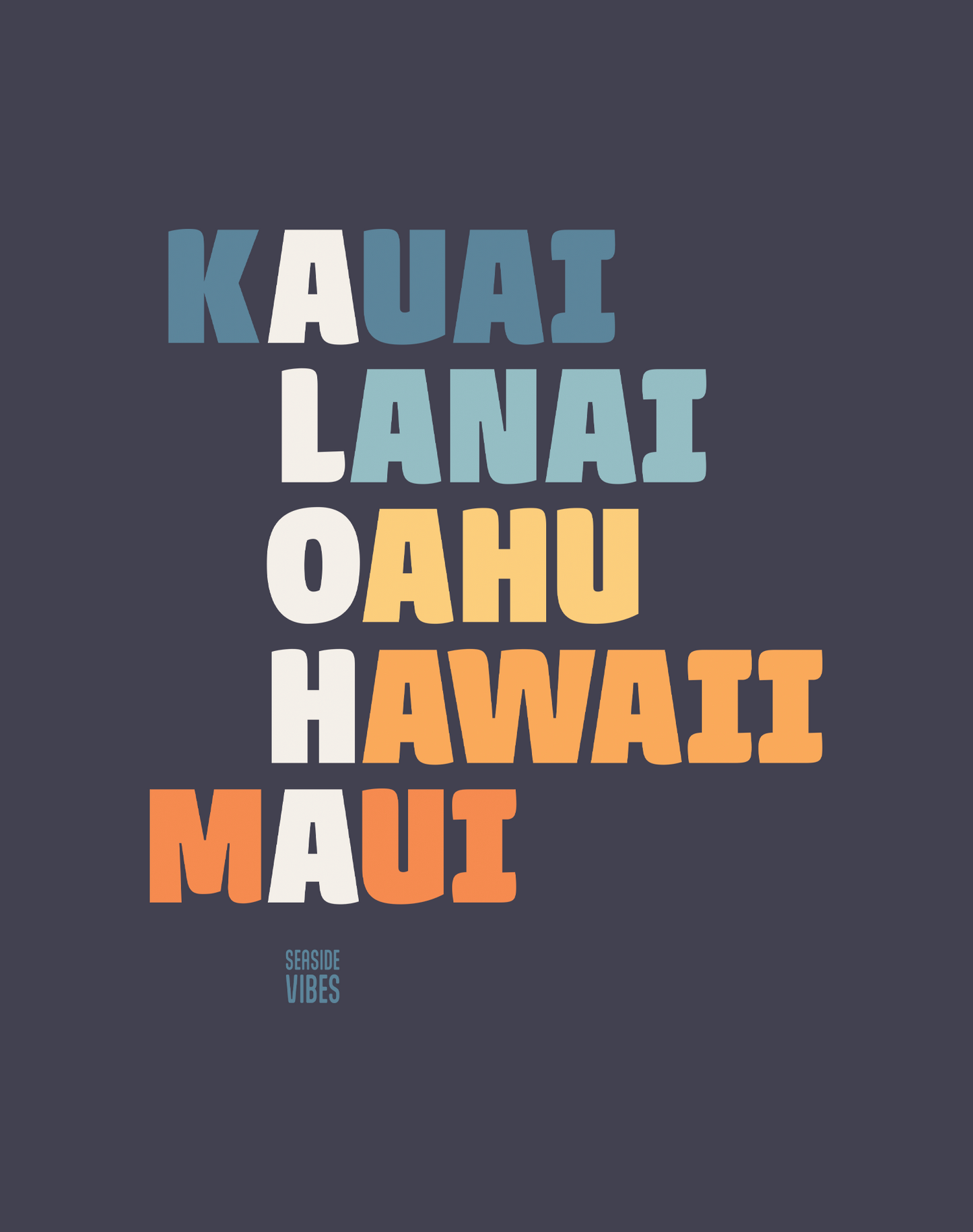 Unisex: ALOHA Tee- 100% Cotton | Navy