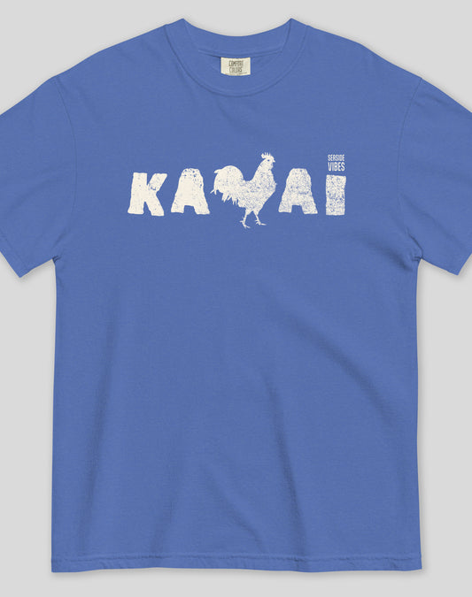 Unisex: Kauai Rooster Tee- 100% Cotton | Mystic Blue