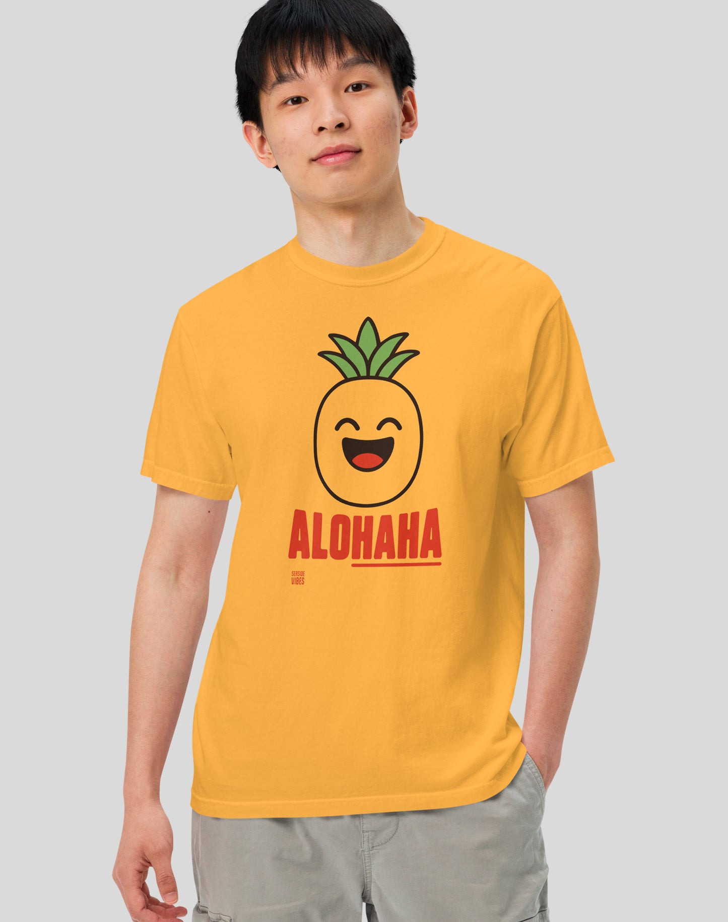 Unisex: AloHAHA Tee - 100% Cotton | Mustard