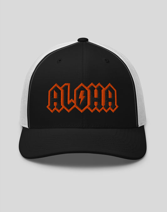 Aloha Rocks Trucker Hat - Black / White