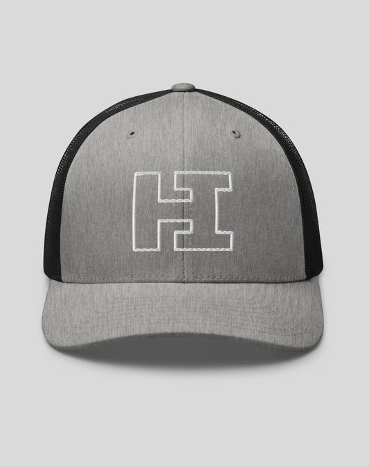 Hawaii "HI" Trucker Hat - Heather / Black