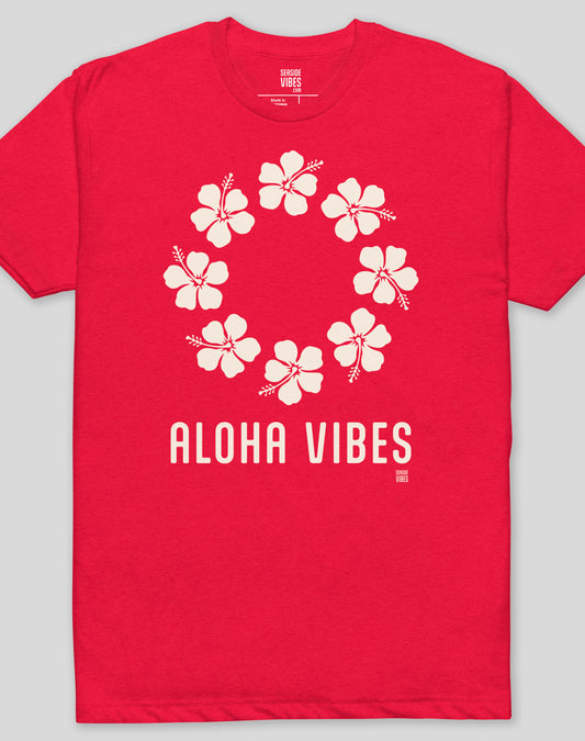 Hawaii Aloha Vibes Tee - Cotton Blend | Red