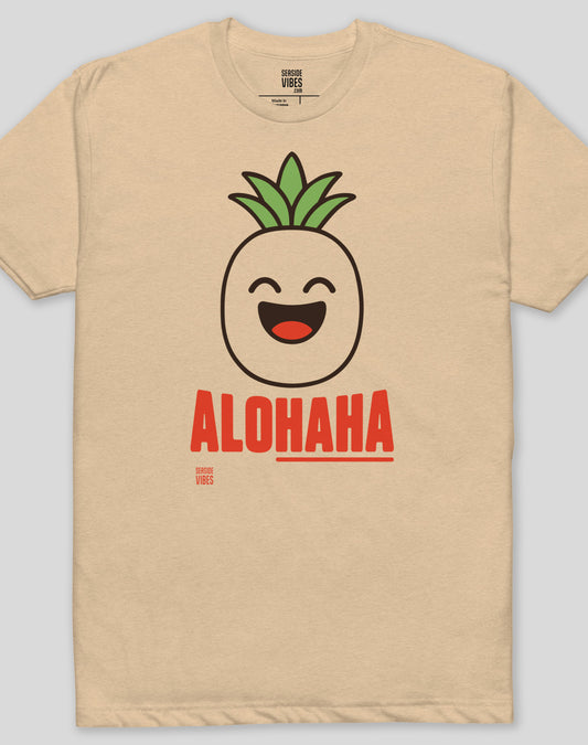 Hawaii AloHAHA Tee - Cotton Blend | Heather Tan