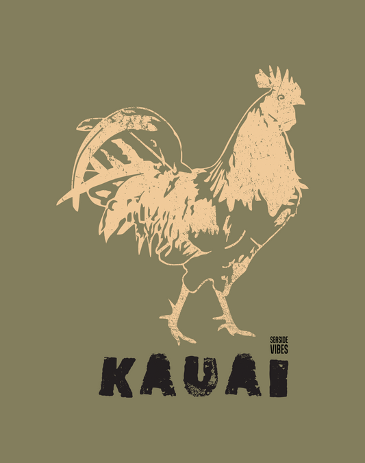 Kauai Locals Only Tee - Cotton Blend | Military Green