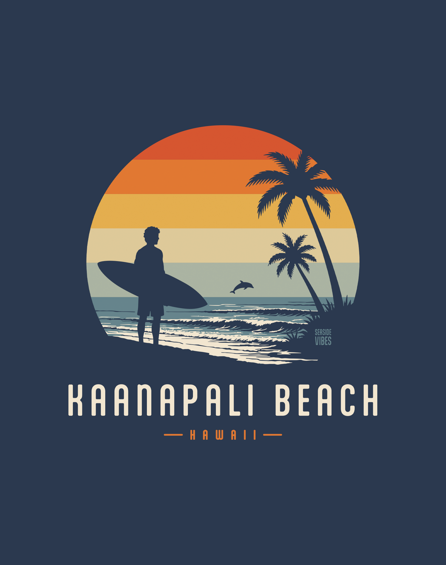 Kaanapali Beach Away From Keyboard Tee - Cotton Blend | Midnight Navy