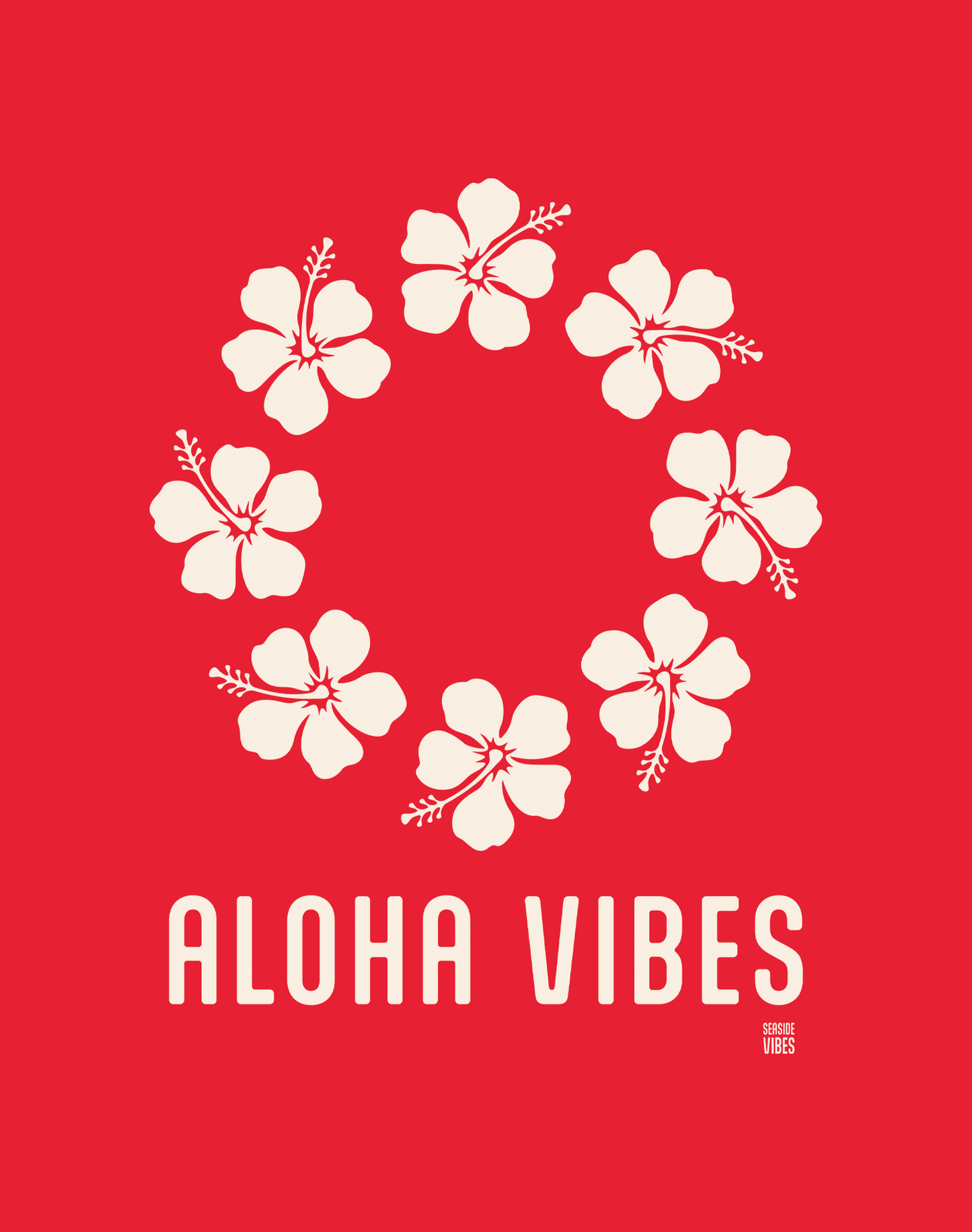 Hawaii Aloha Vibes Tee - Cotton Blend | Red