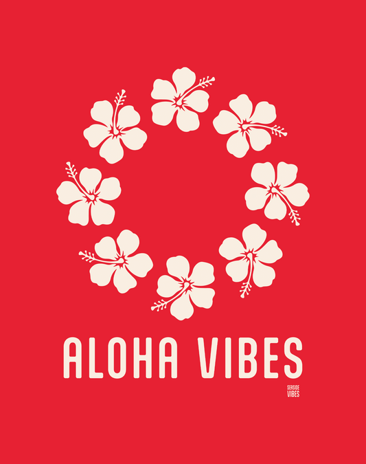 Hawaii Aloha Vibes Tee - Cotton Blend | Red