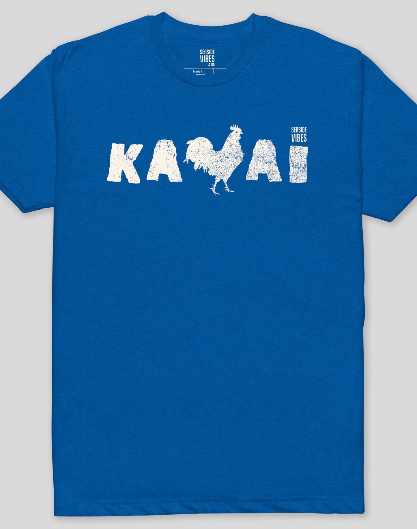 Kauai Rooster Tee - Cotton Blend | Royal