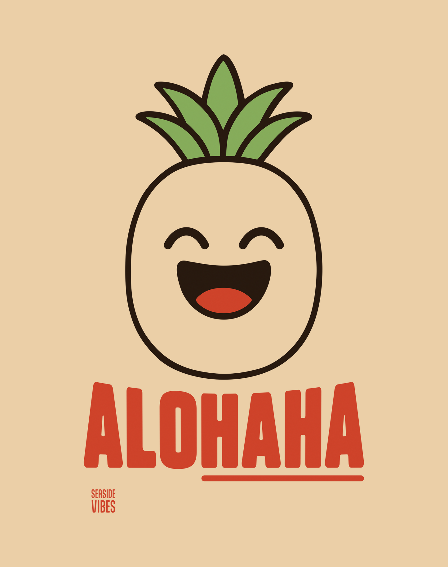 Hawaii AloHAHA Tee - Cotton Blend | Heather Tan