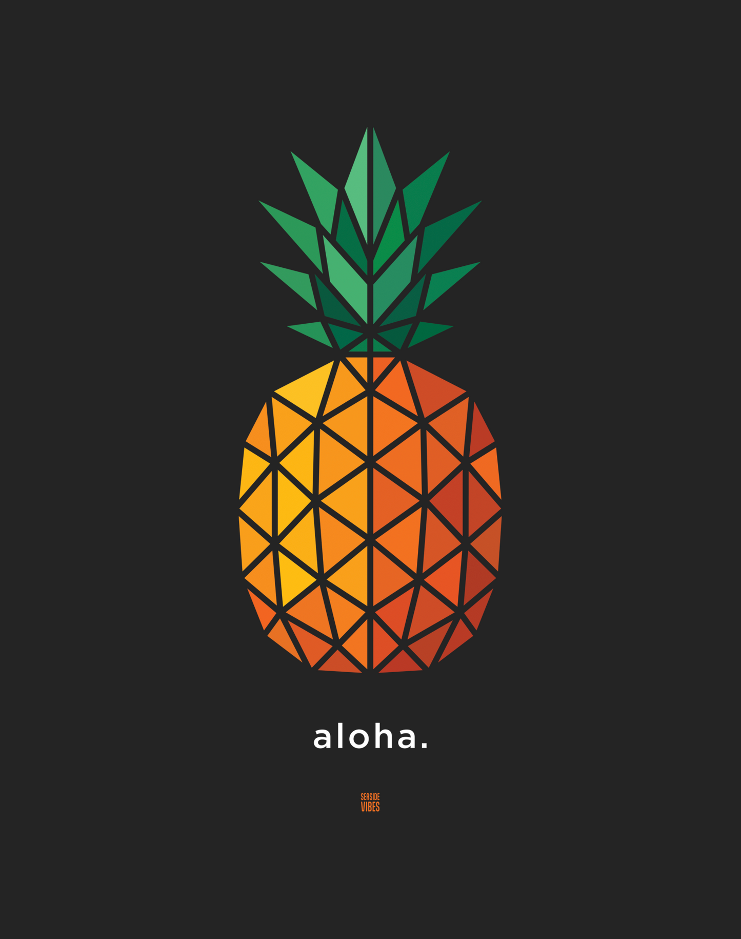 Hawaii Pineapple AF Tee - Cotton Blend | Charcoal