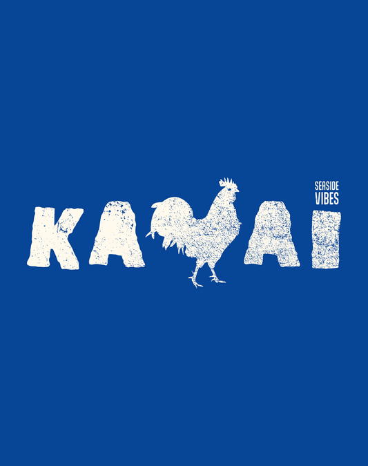 Kauai Rooster Tee - Cotton Blend | Royal