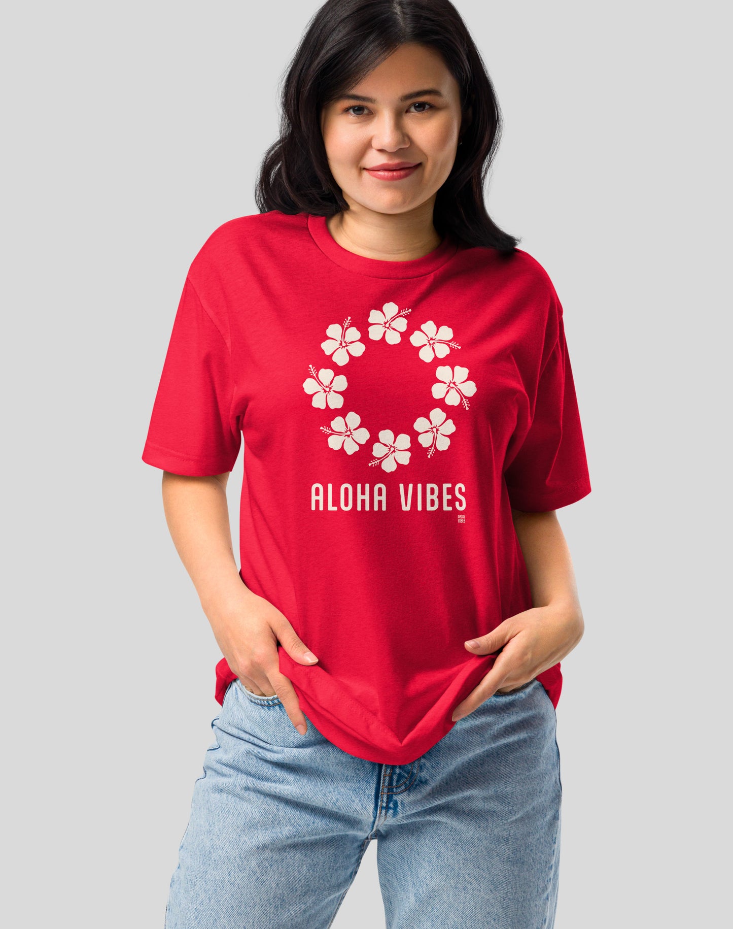 Hawaii Aloha Vibes Tee - Cotton Blend | Red