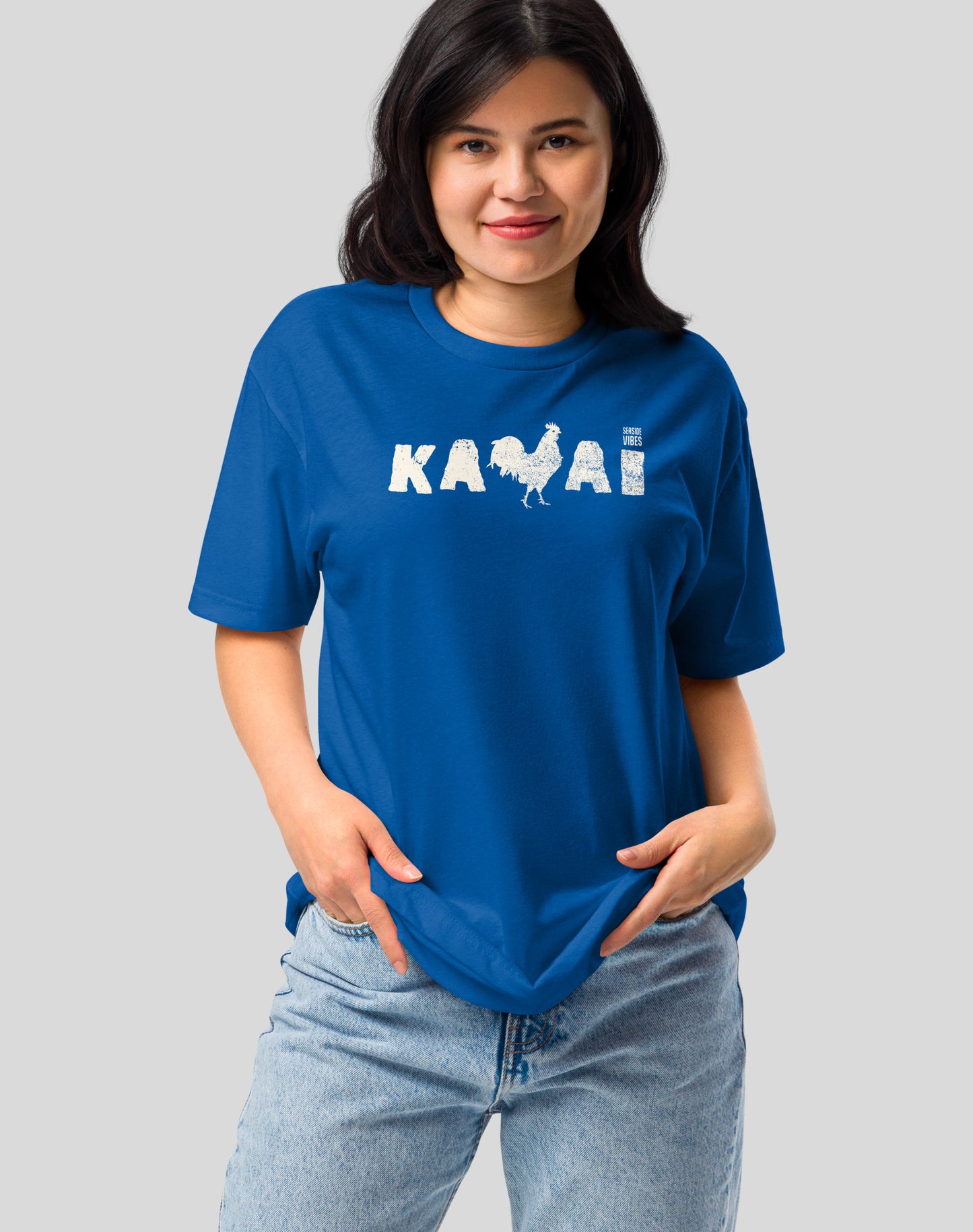 Kauai Rooster Tee - Cotton Blend | Royal