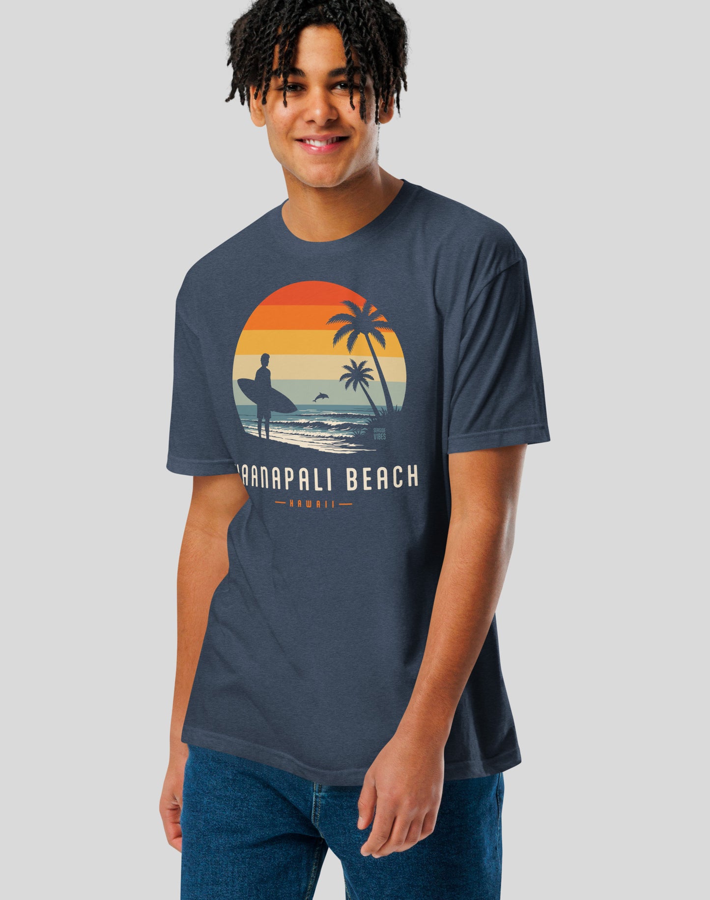 Kaanapali Beach Away From Keyboard Tee - Cotton Blend | Midnight Navy